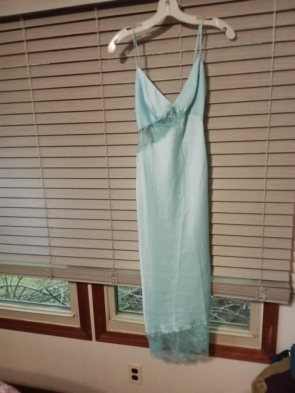 Urban Outfitters Blue Lace-Trim Slip Dress